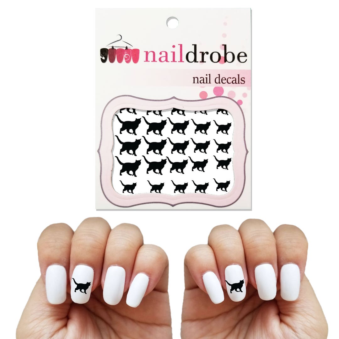30 Cat Nail Decals waterslide Nail Decal Etsy