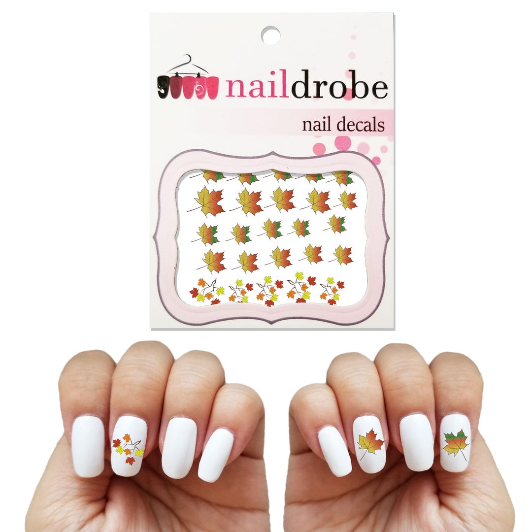 30 Fall Autumn Leaves Nail Decals waterslide Nail Decal - Etsy