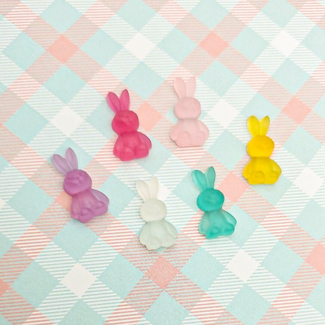 Translucent Bunny Rabbit Nail Charm (size: 0.71x0.37 Inches) - Etsy