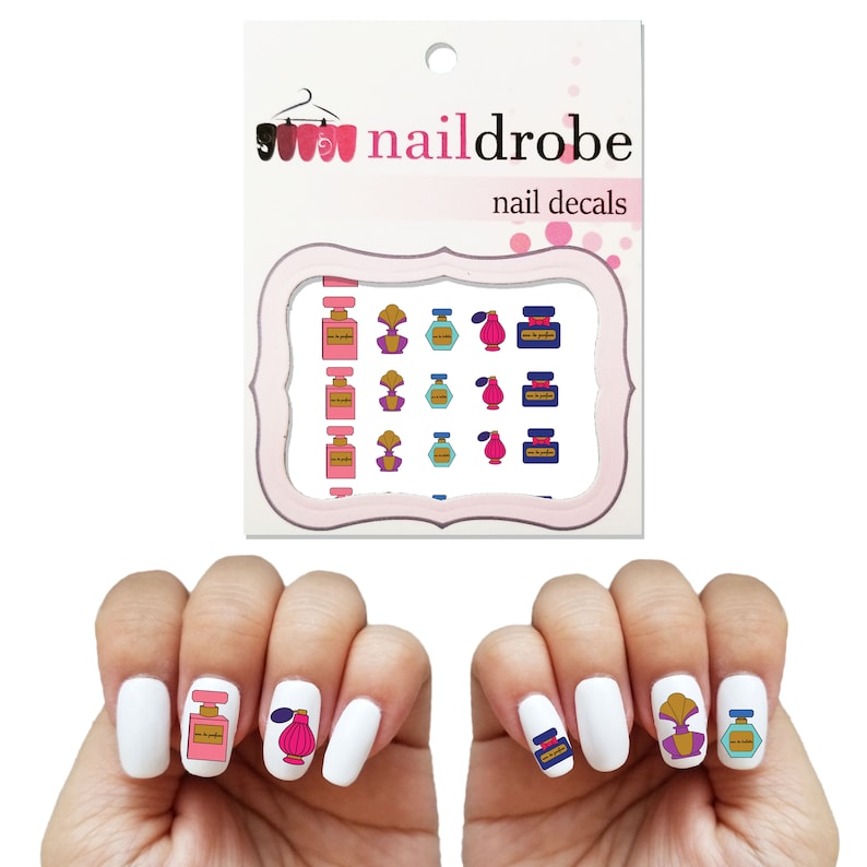 30 Perfume Bottle Nail Decals Waterslide Nail Decal image 1