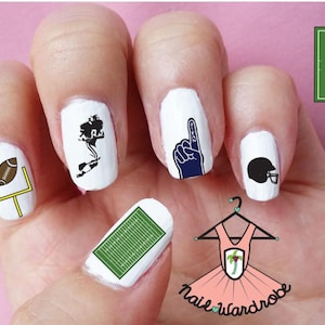 30 decalques para unhas de futebol (adesivo para unhas Waterslide)
