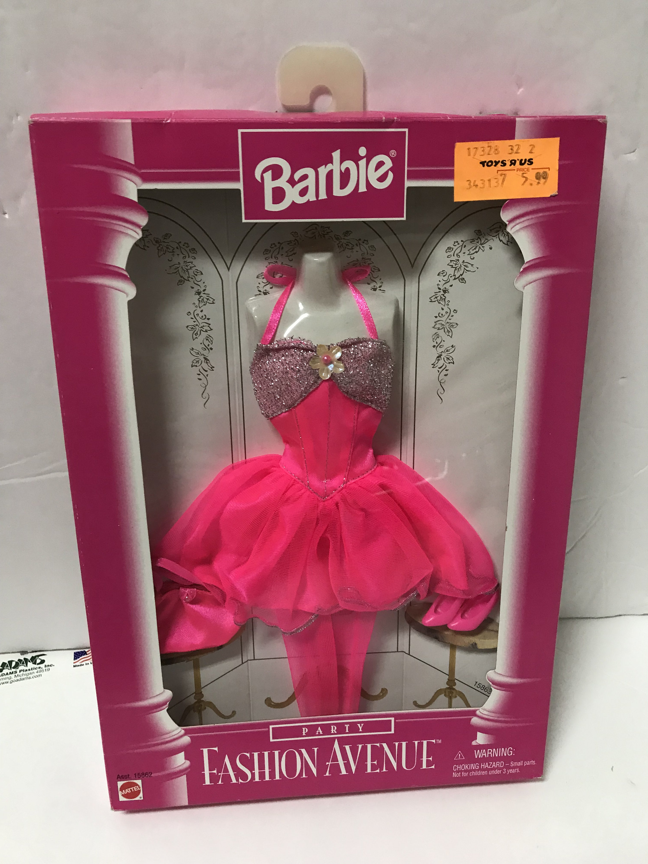 barbie fashion avenue pink dress 1996 Barbie Fashion Avenue Hot Pink Party Dress Sell4Value
