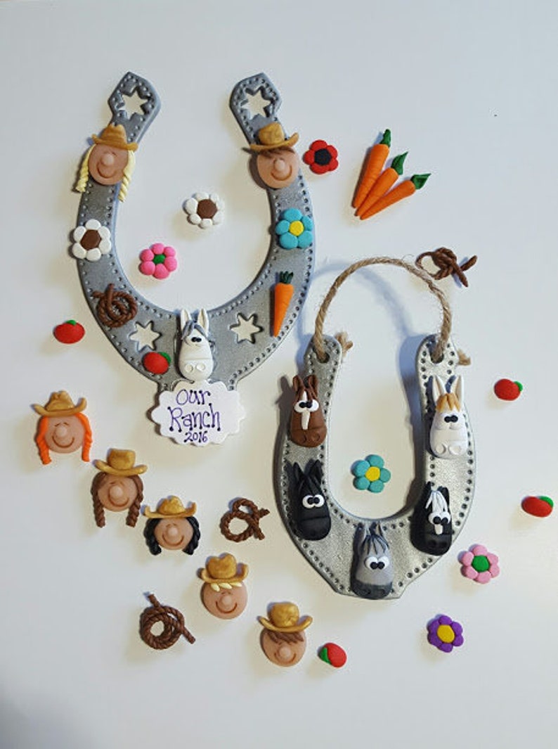 Horseshoe ornament personalized horse ornament polymer clay Etsy