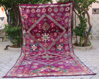 MOROCCAN RUG, Colorful Boho Antique Wool Ouarain Beni Vintage Custom Handmade Antique   Berber Turkish Wool Carpet,