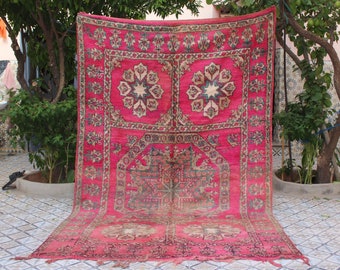MOROCCAN RUG, Colorful Boho Antique Wool Ouarain Beni Vintage Custom Handmade Antique   Berber Turkish Wool Carpet,