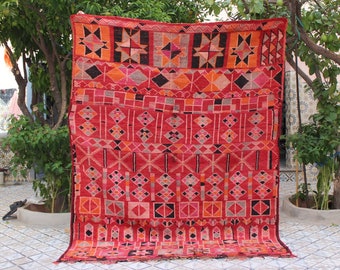 MOROCCAN RUG,  Boho   Turkish Kilim Bohemian Handmade Persian Boujaad Colorful Modern Wool Persian Living Room Rug,