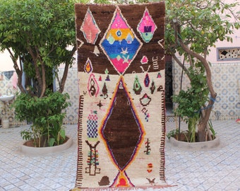Antique Moroccan Azilal Rug - Rare Handmade Berber Wool Rug with Intricate Tribal Design, Perfect for Collectors!!