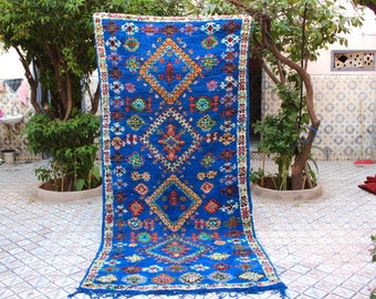 MOROCCAN RUG, Berber   Boujad   Boho   Turkish  Oriental  Handmade  Colorful  Beni  Ourain   Antique Carpet, Large Moroccan  Rag,