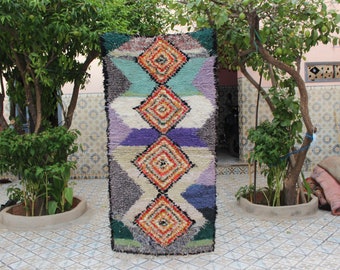 Colorful Handwoven Rugs for Your Boho Home - Tribal Boucherouite Rugs: Hand-Knotted Wool Rugs with Geometric Designs