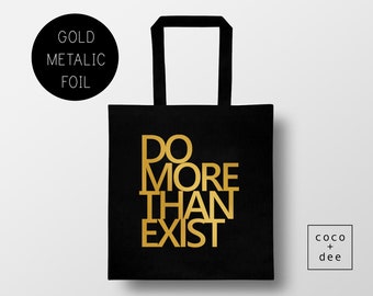 Handmade Cotton Tote Bag, Gold and Black