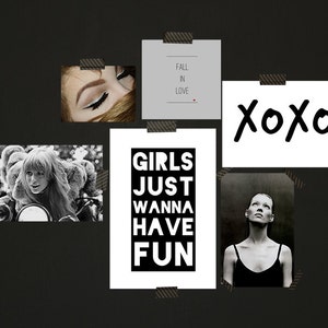 Girls Just Wanna have Fun, typography print, modern prints, typographic print, typography poster, Scandinavian print, minimalist print