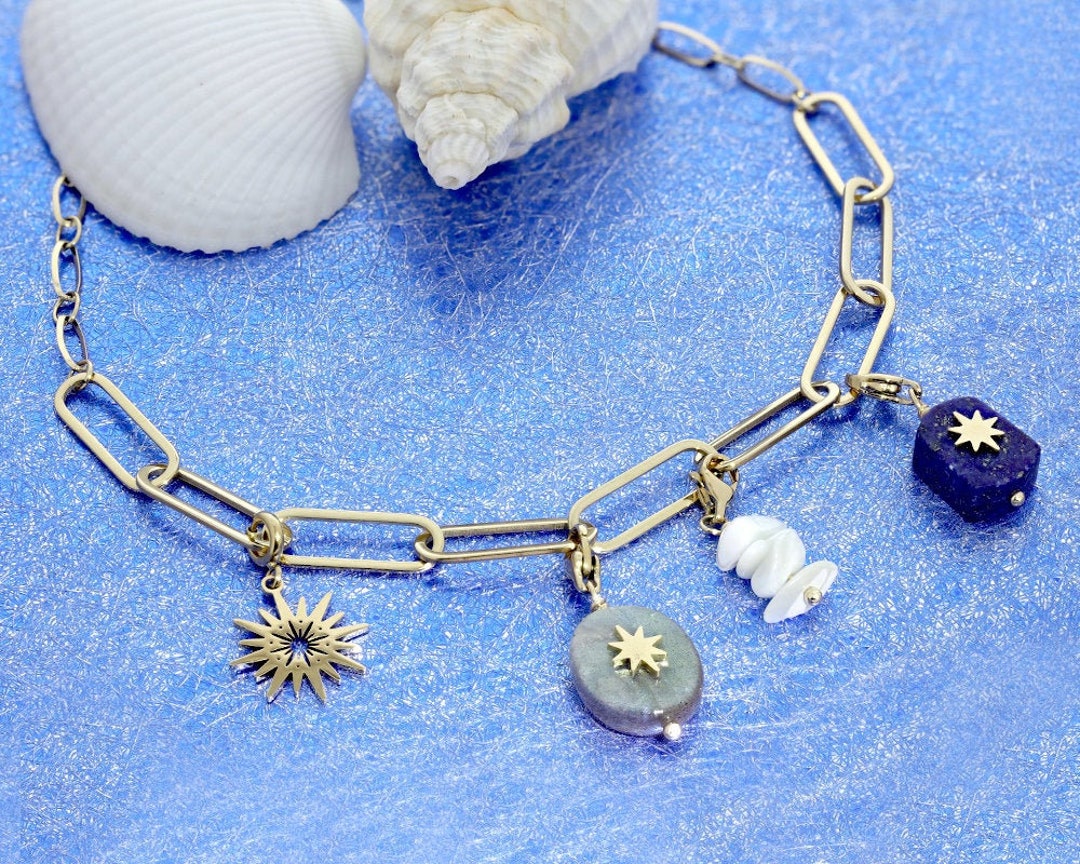 Personalized Necklace With Charms for Women in Stainless Etsy