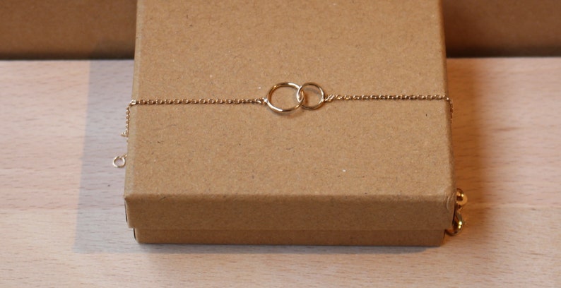Geometric Double round Necklace Thin Necklace Chain Necklace Gold plated Necklace Women Necklace Jewel Necklace Dainty Necklace