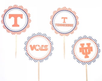 University of Tennessee Vols - 12 cupcake toppers