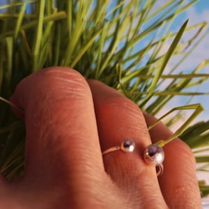 Silver BALLS Ring, Balls Ring, Adjustable Silver Ring, Women Gift, Minimalist ring