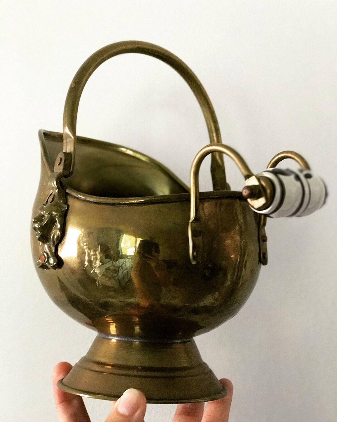 Vintage Brass Coal Bucket Made in Holland /delft Blue Handle Etsy