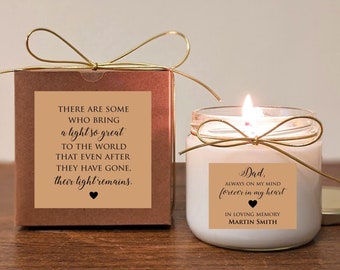 Memorial Gift Candle. Loss of Parent. There are some who bring a light. In loving memory. Pick text and colors. Soy Vanilla.