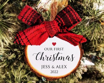 Our first Christmas Ornament. Personalized Ornament. Free personalization. All Ornaments buy 2 get 1 FREE.