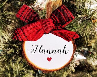 Stocking Stuffer Personalized Christmas Ornament. Custom colors and free personalization.  All Ornaments buy 2 get 1 FREE.