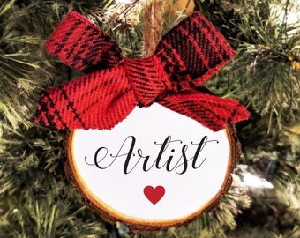 Artist Christmas ornament.  Art Christmas gift. Custom colors and free personalization.  All Ornaments buy 2 get 1 FREE.