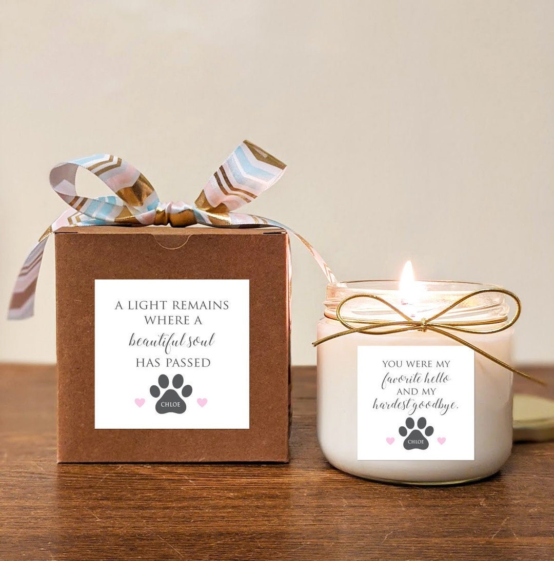 Loss of Dog Memorial Candle. You Were My Favorite Hello. You Pick Text