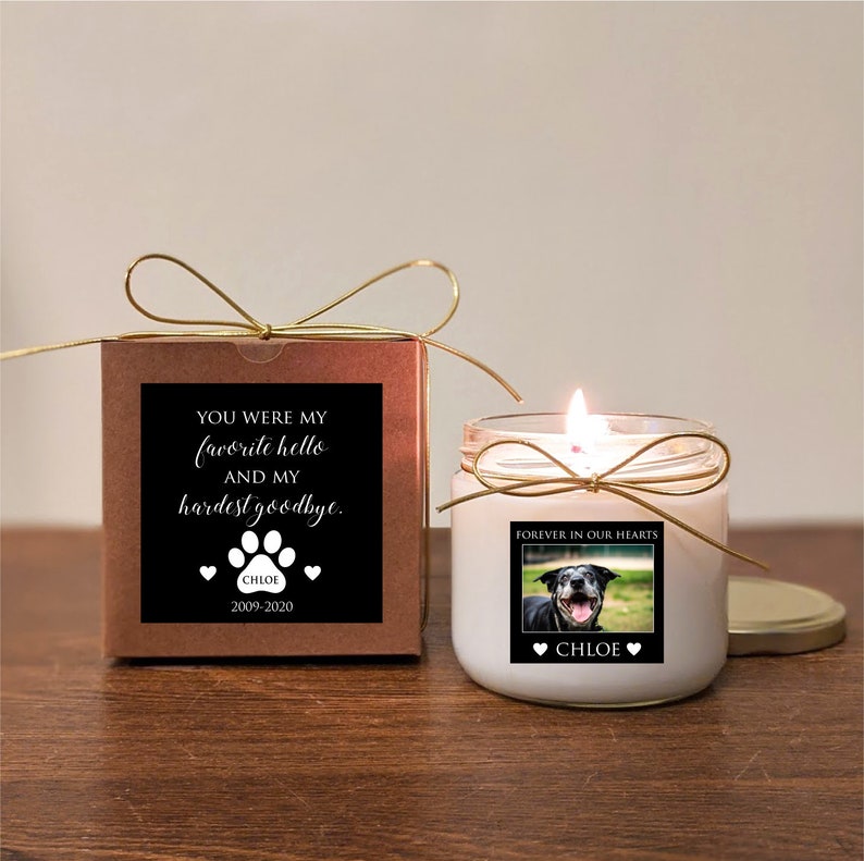 Loss of dog gift. Pet Memorial Candle. Add photo. You were my Etsy