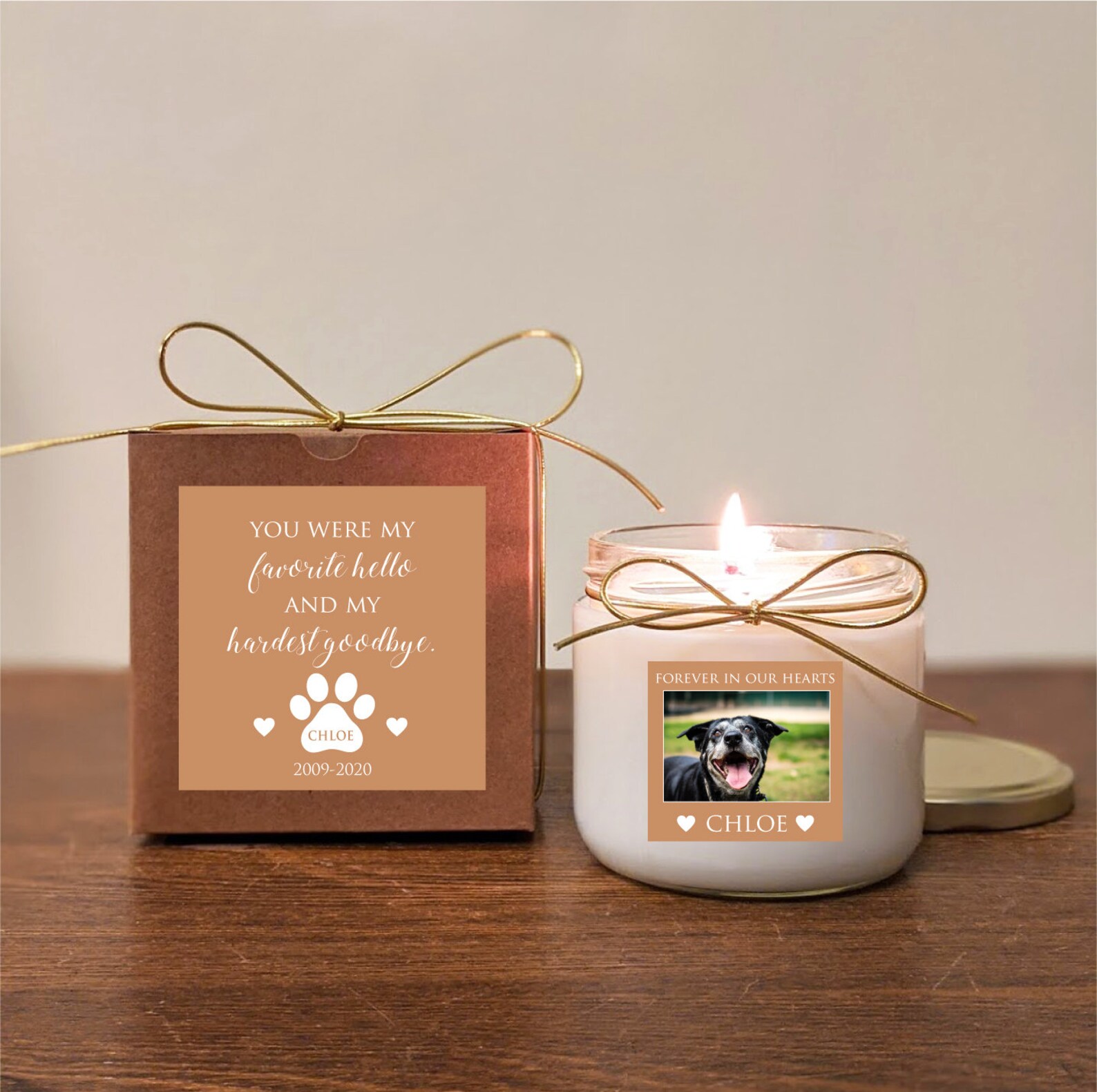 Loss of Dog Memorial Candle. You Were My Favorite Hello. You Etsy