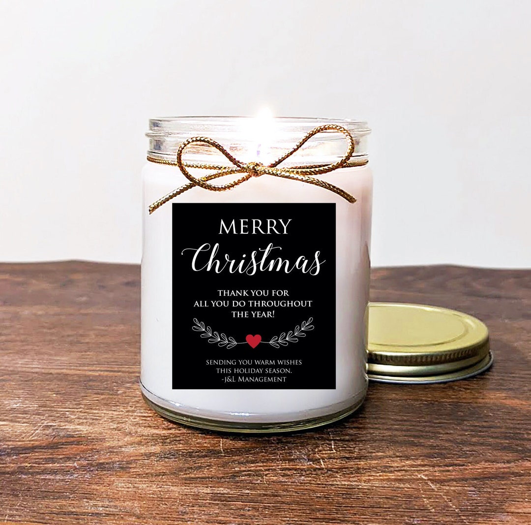 Christmas Gift for Employees Candles. Can Personalize Labels Etsy