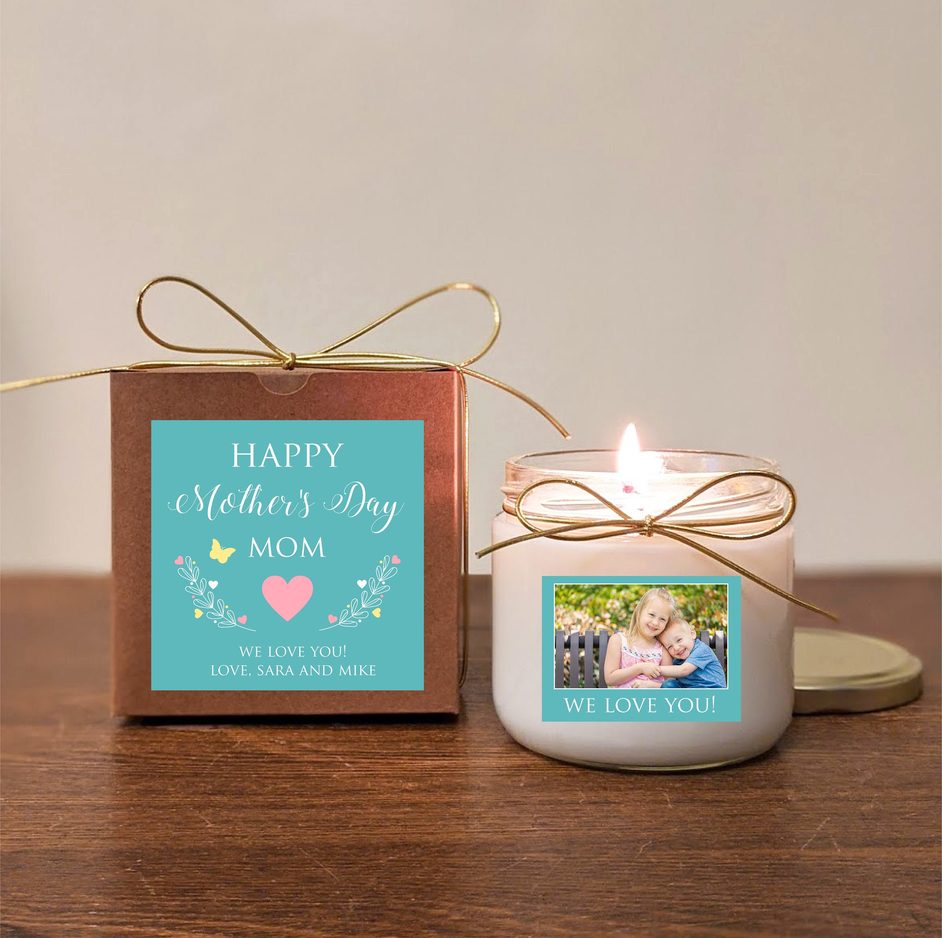 Personalized Mother's Day gift Candle with photo. You pick Etsy