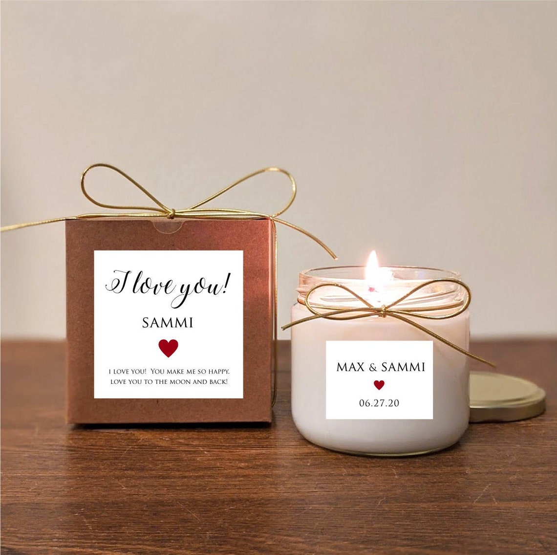 Gift for Girlfriend Candle. I Love You. Anniversary Gift. Etsy