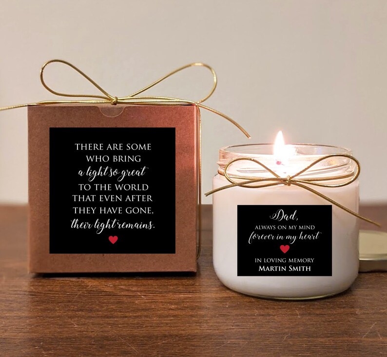 Sympathy Gift Loss of Father. Memorial Candle. Personalize. Etsy
