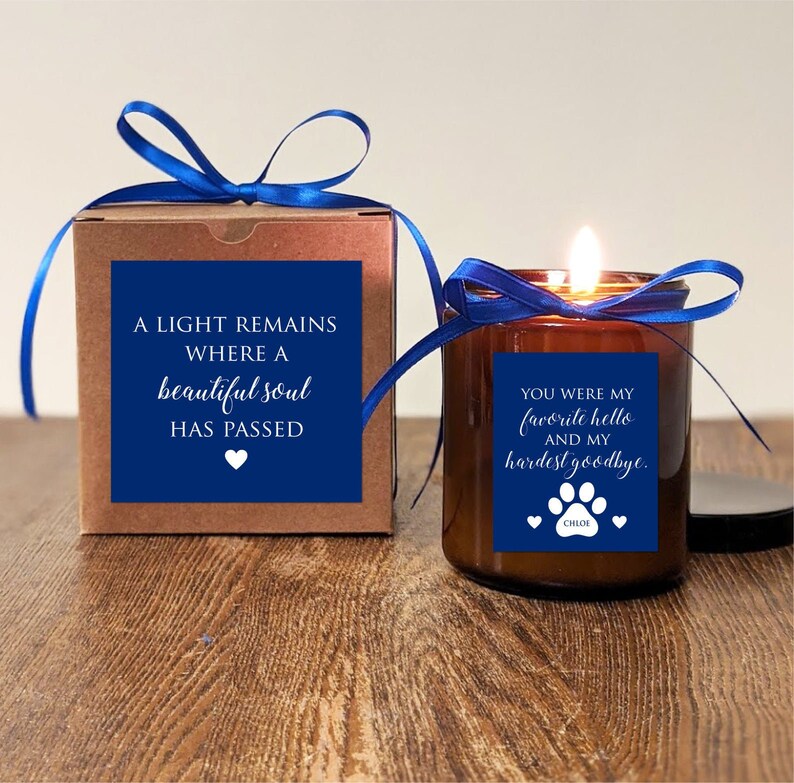 Personalized Pet Memorial Gift Candle. Loss of Dog. Etsy