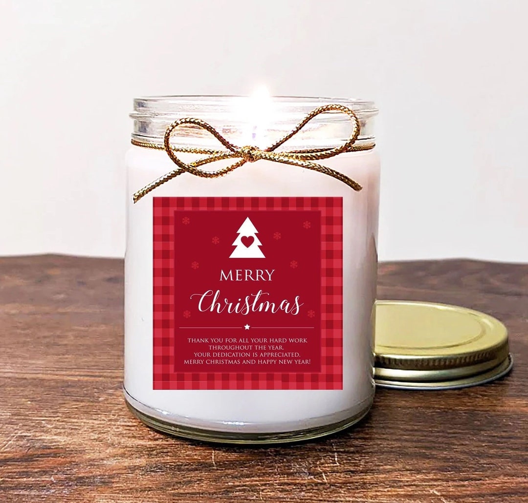 Bulk Christmas Gift Candles. Can Personalize Labels Design and Etsy