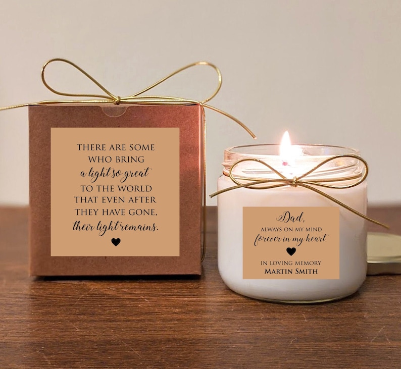 Sympathy Gift Loss of Father. Memorial Candle. Personalize. Etsy