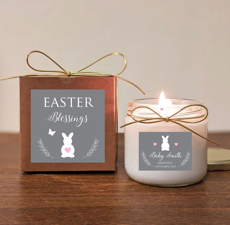 Easter Pregnancy Announcement Gift Candle. Personalized. You Etsy