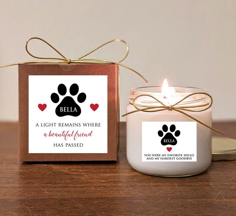 Personalized Pet Memorial Gift Candle. Loss of Dog. Etsy