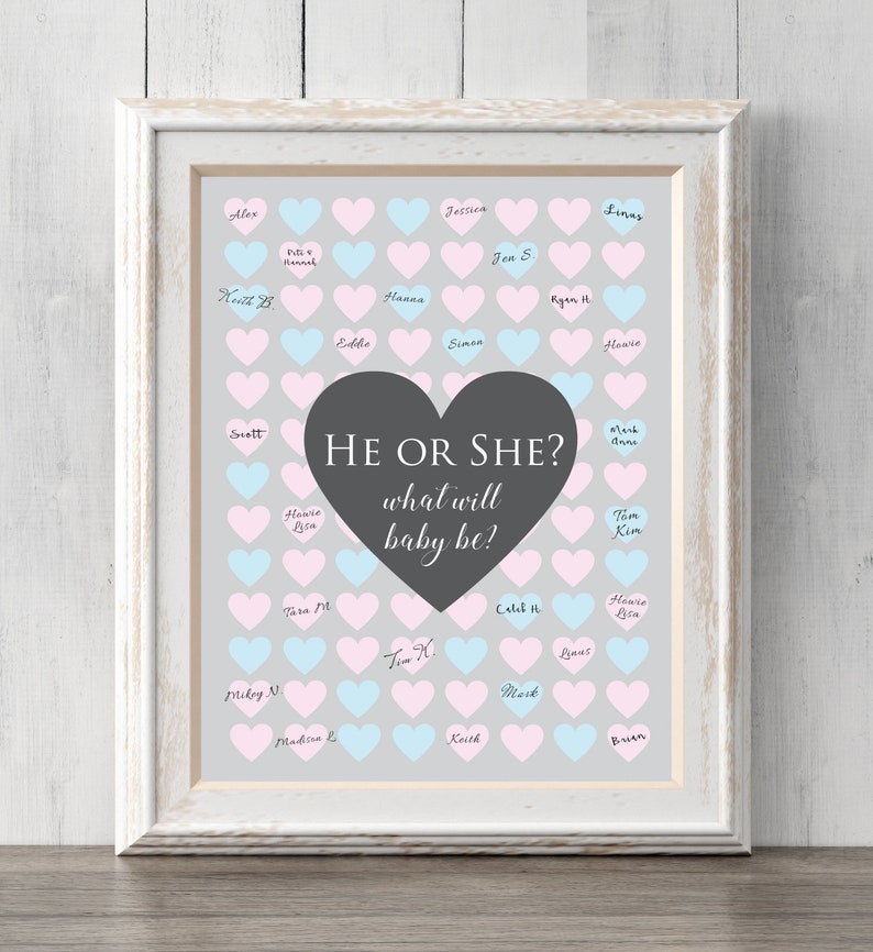 Gender Reveal Idea. Personalized Guest Book Print. Print for Etsy