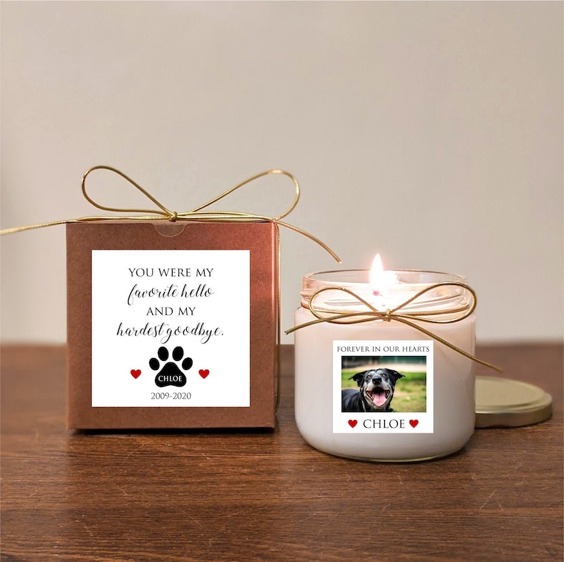 Personalized Pet Memorial Gift Candle. Loss of Dog. Etsy