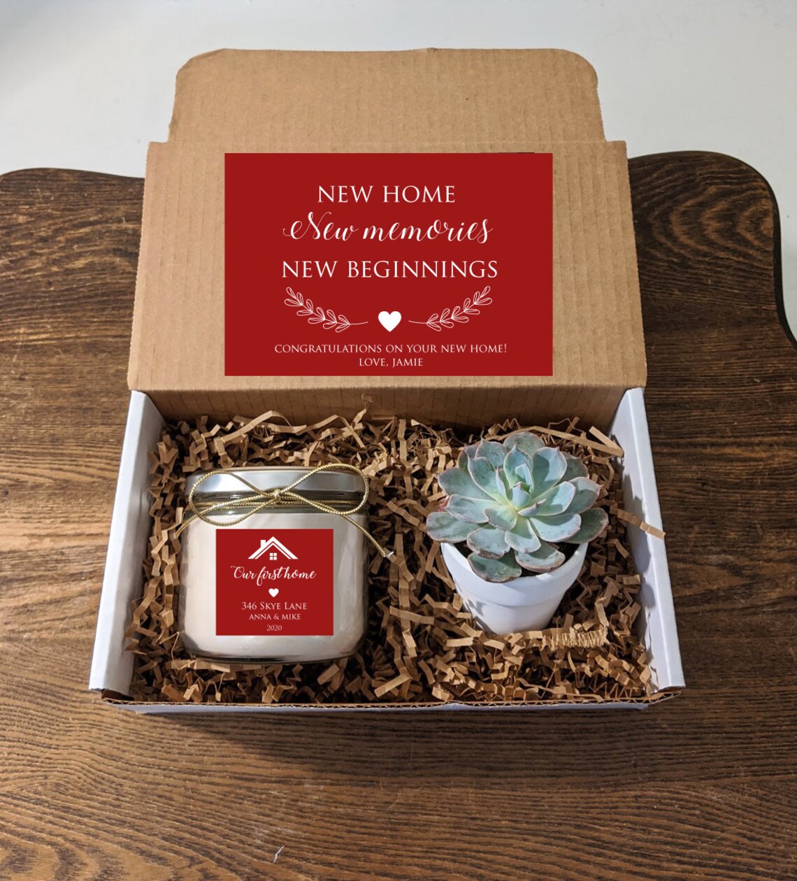 Housewarming gift box with succulent. New Home gift. Etsy