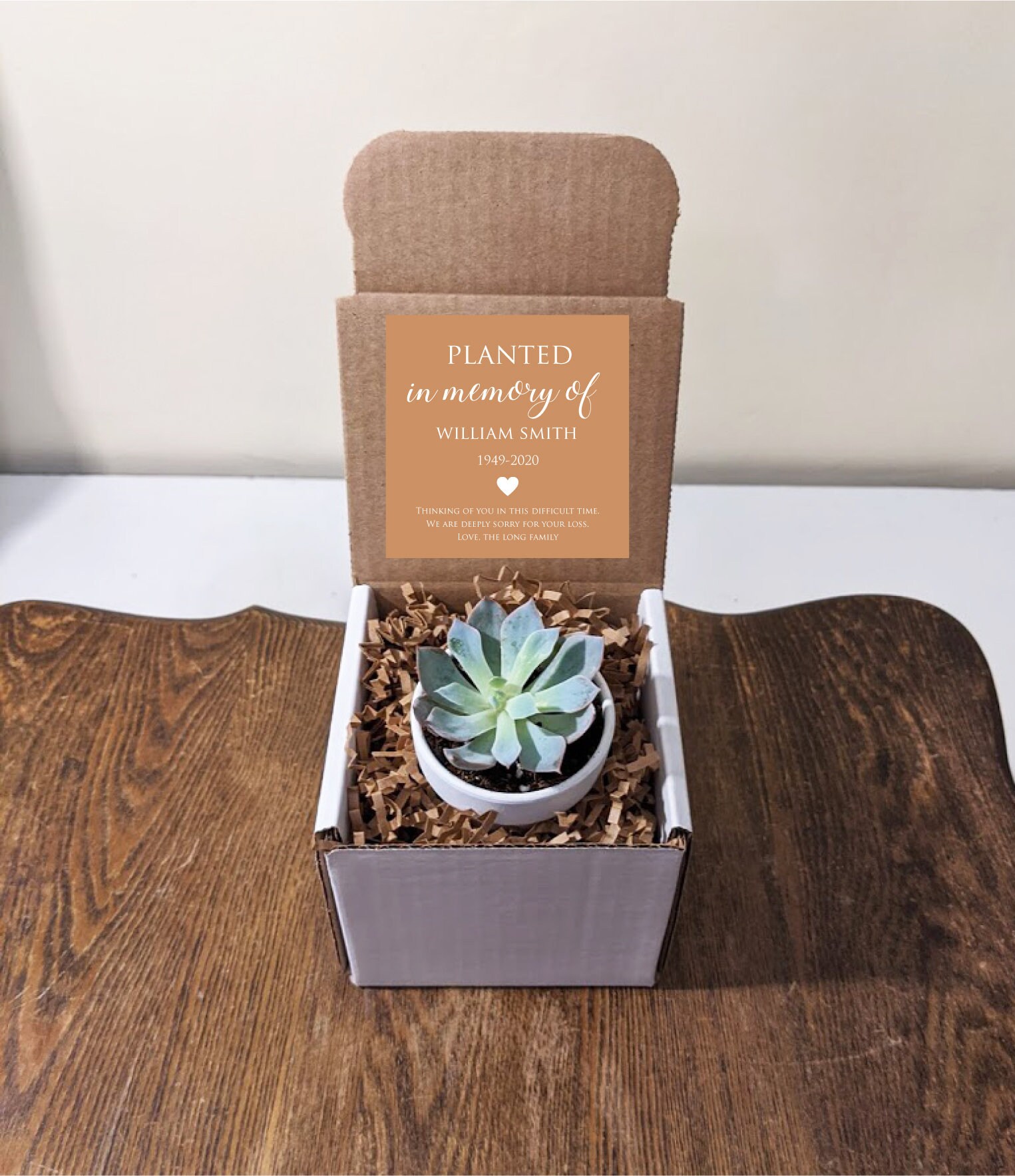 Sympathy Gift Succulent with Personalized Message. Personalize Etsy