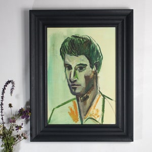 Stunning portrait painting of a man framed in a traditional frame.
