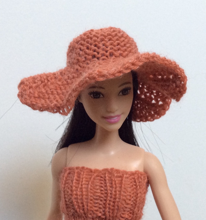 Barbie Knitting Pattern for Sundress and floppy Sun Hat Knit Etsy