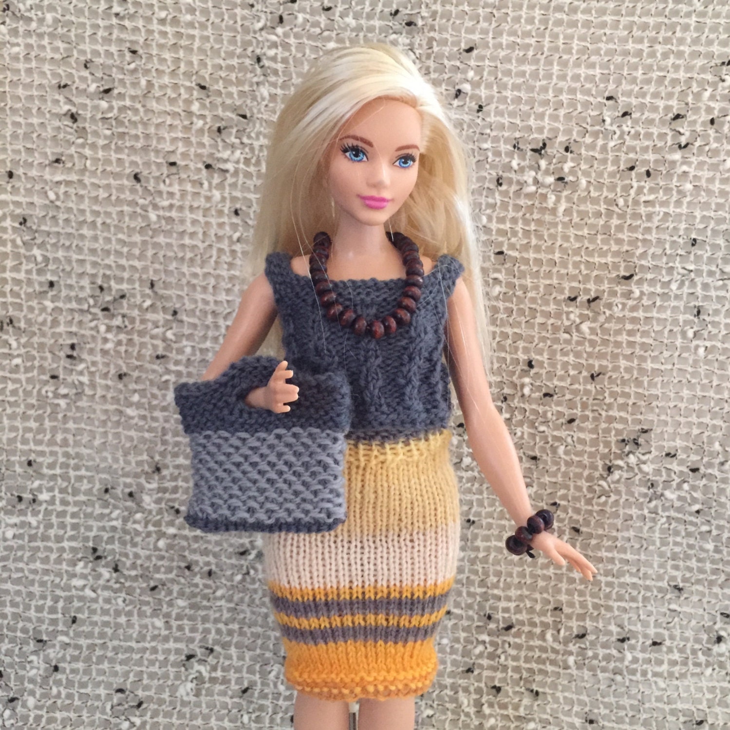 Honeycomb Handbag Barbie Pattern Easy Knitting Pattern for | Etsy