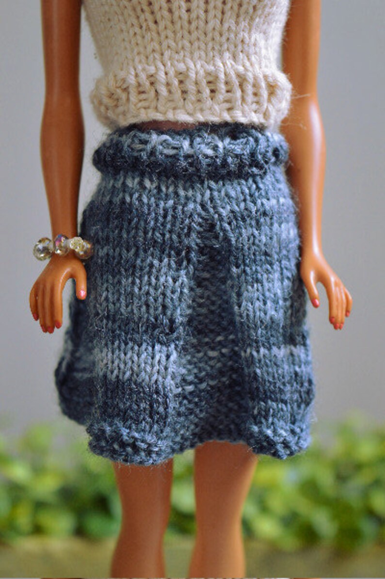 Curvy Barbie Knit Pleated Mini Skirt Knitting Pattern Etsy UK