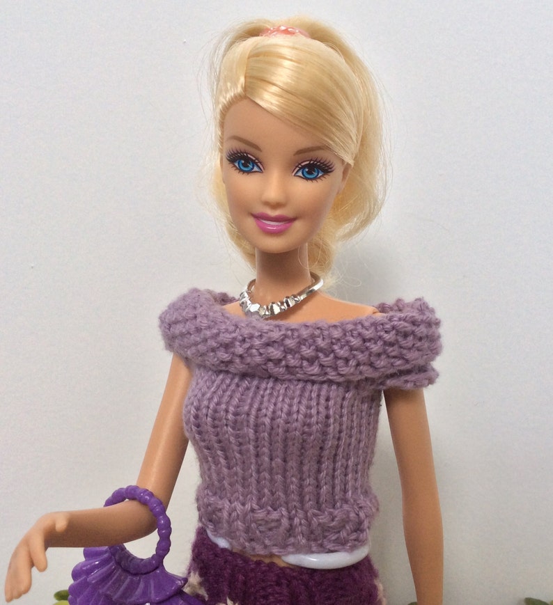 Barbie Clothes Knitting Pattern for Skirt and Top Knitted Etsy