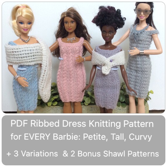 barbie knitting outfits in double knit