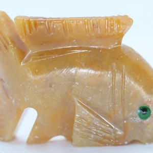 1-3/8&quot; Hand Carved Stone Soapstone Swimming Fish/Goldfish Figurine Made In Peru (Exact Item Pictured + Free Shipping!!)