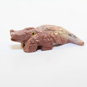 1-7 / 8 &quot;Hand geschnitzter Stein Speckstein KROKODIL Tier Fetisch Figur Made In Peru (Genaue Artikel abgebildet + kostenloser Versand !!)