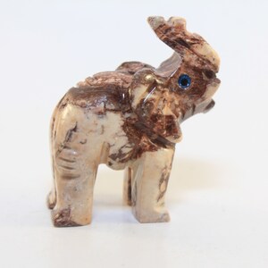 1-7/8&quot; Hand Carved Stone Soapstone Elephant Figurine/Fetish/Effigy Made In Peru (Exact Item Pictured + Free Shipping!!)