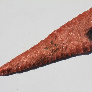 Brown Goldstone/Sandstone Flint Knapped Knife Blade Great Cosplay Prop or D.I.Y. Knife Project